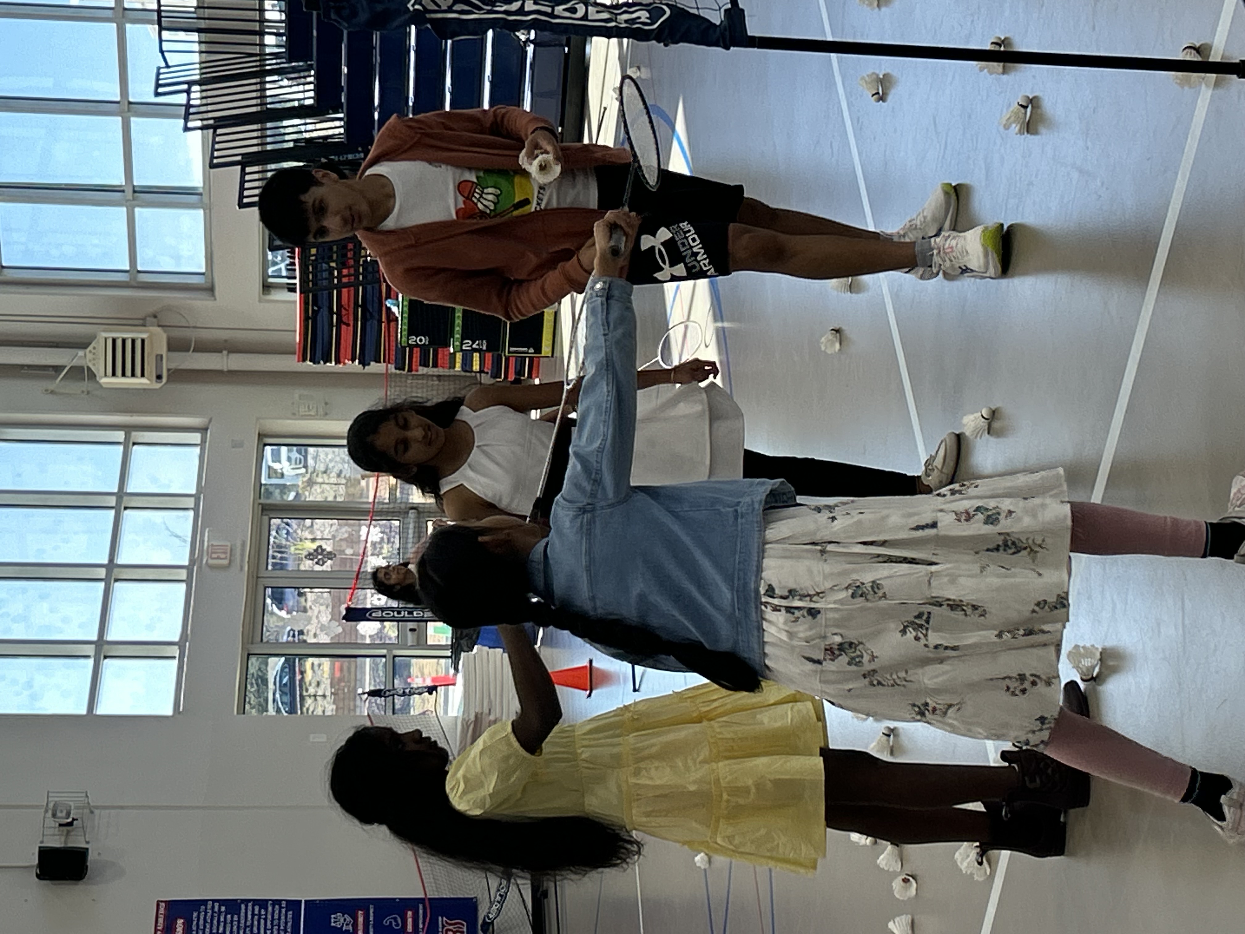 Coaches leading a Rookie Rackets badminton session