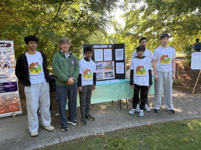 Rookie Rackets awareness booth with the Mayor of Morrisville