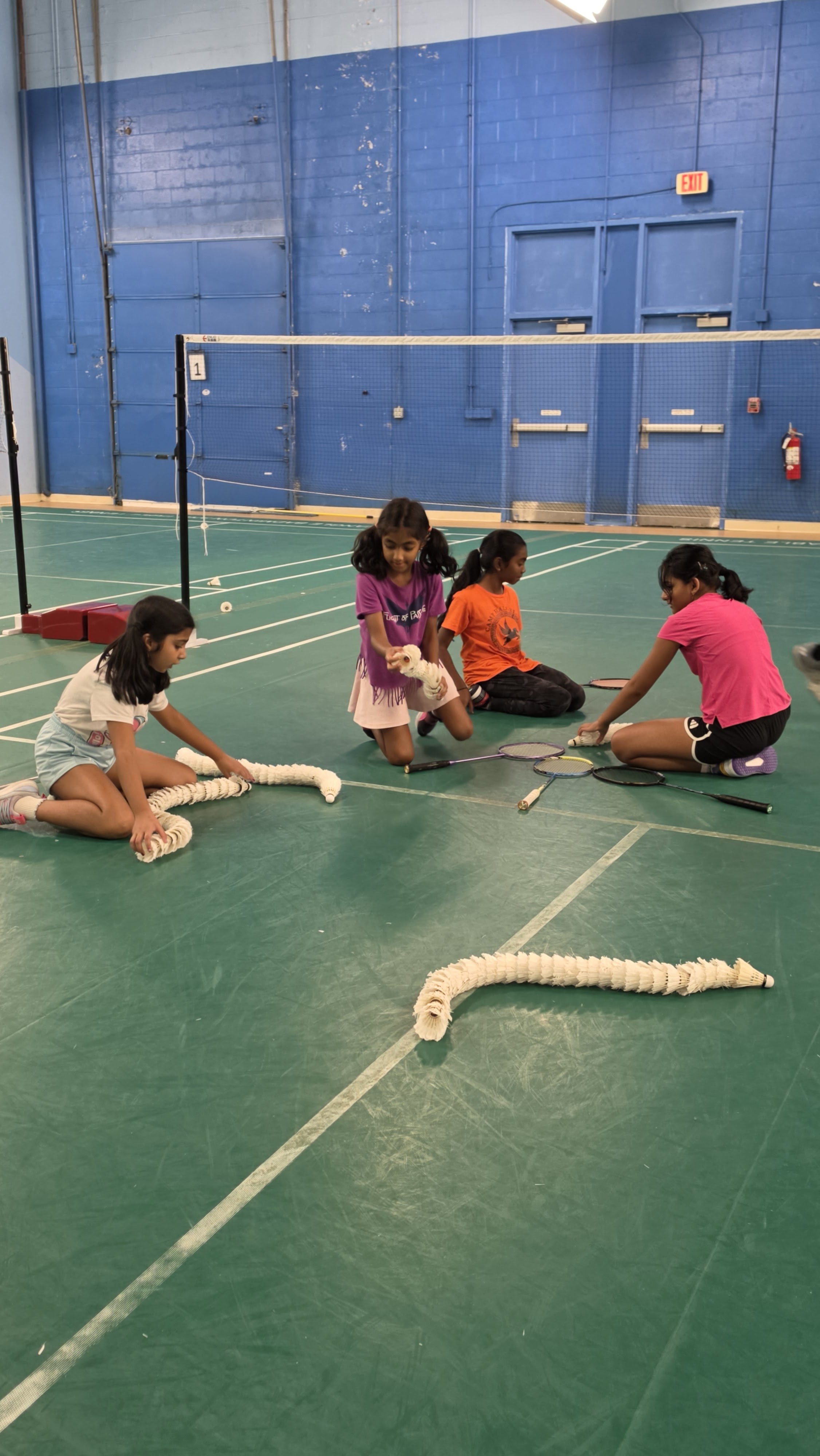 Campers practicing at a Rookie Rackets summer camp