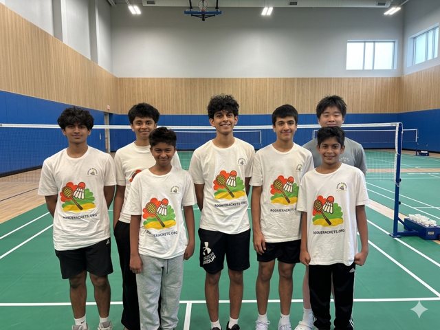 The Rookie Rackets team on the badminton court